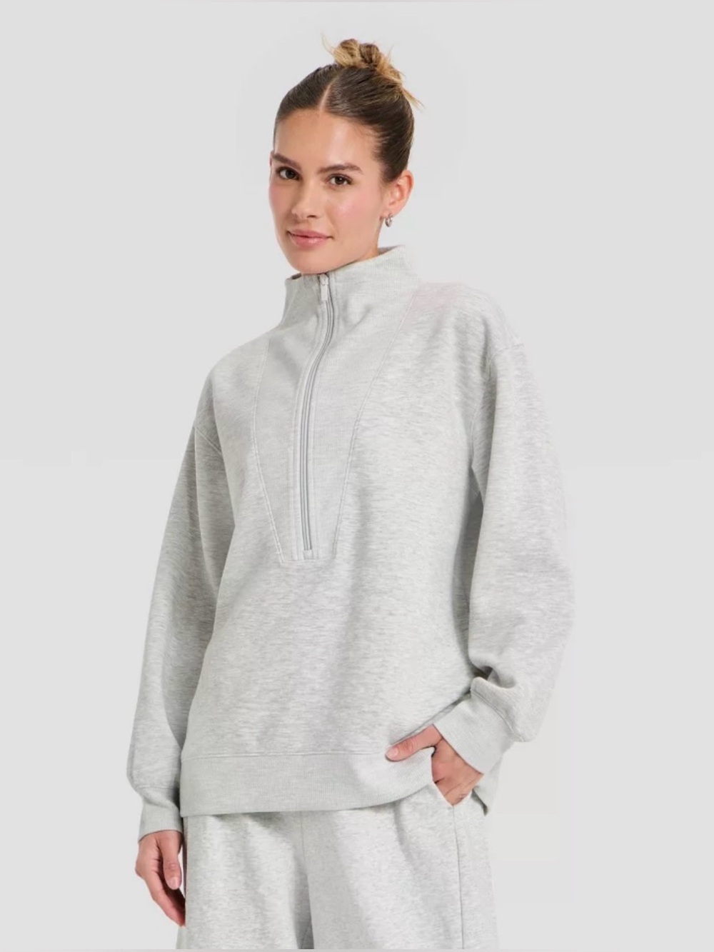 all in motion 1/2 Zip Light Gray Pullover Sweatshirt - XS - NWT
